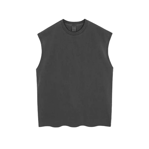 Crew Neck Cut-Off Sleeves Over Size Blank mens t shirts