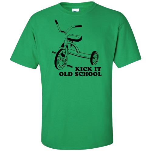 Short Sleeve T Shirts Kick It Old School Funny Retro Vintage Mens Graphic Tees