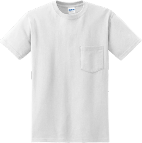 Adult Short Sleeve pocket t shirts in White