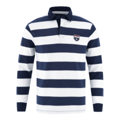 Navy White Rugby Long Sleeve T shirts For Men