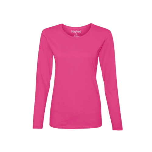 Women's Ridiculously Soft Long Sleeve T shirts 100% Cotton - Hot Pink